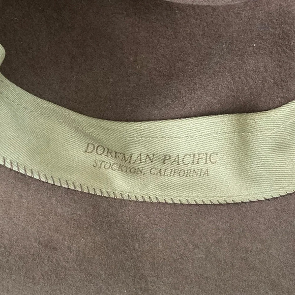 Dorfman Pacific Wool Rancher Fedora Hat-Olive-Men’s S/Small-Outdoorsy-Vtg-Safari - Picture 7 of 8